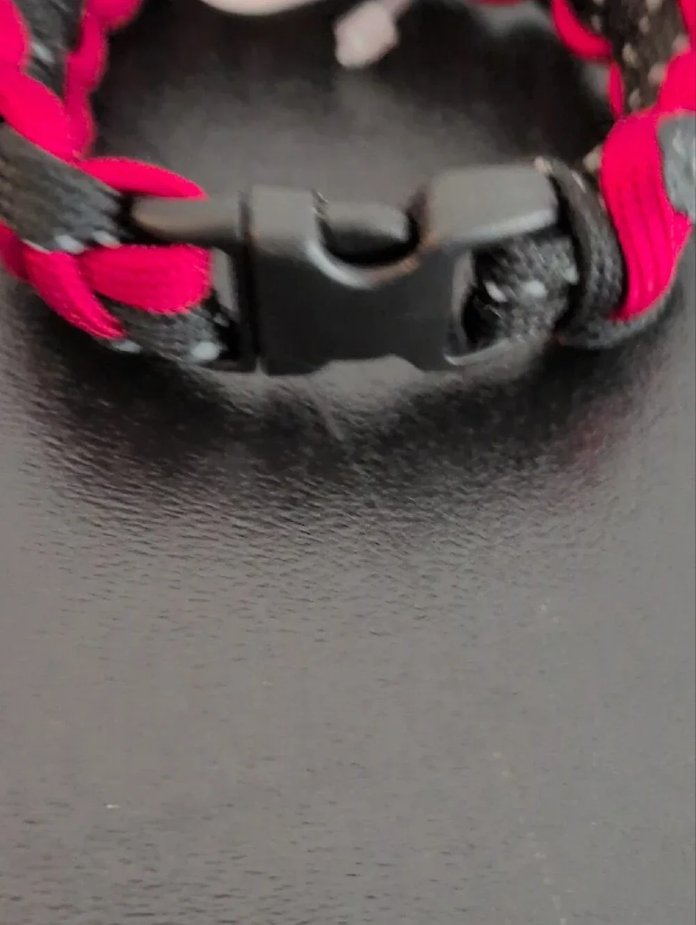 Kids Paracord Bracelet with Pink, Black & Blue Cowgirl Charm. Size 6